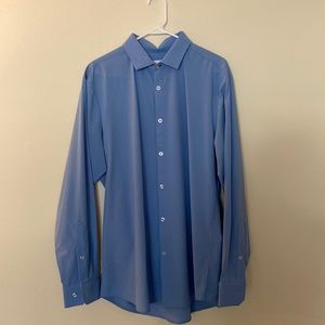 NWOT MIZZEN + MAIN Trim Fit Blend Solid Light Blue Sz XL Mens Long Sleeve Shirt